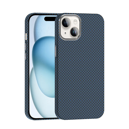 Apple iPhone 14 Kılıf M-safe Şarj Özellikli Karbon Fiber Görünümlü Zore Gros Kapak Lacivert