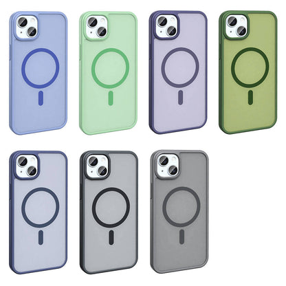 Apple iPhone 14 Kılıf M-safe Şarj Özellikli Mat Arka Yüzey Zore Sio Kapak Lacivert