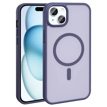 Apple iPhone 14 Kılıf M-safe Şarj Özellikli Mat Arka Yüzey Zore Sio Kapak Koyu Mor