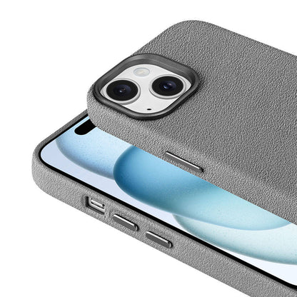 Apple iPhone 14 Kılıf M-safe Şarj Özellikli PU Deri Zore Adora Kapak Koyu Gri