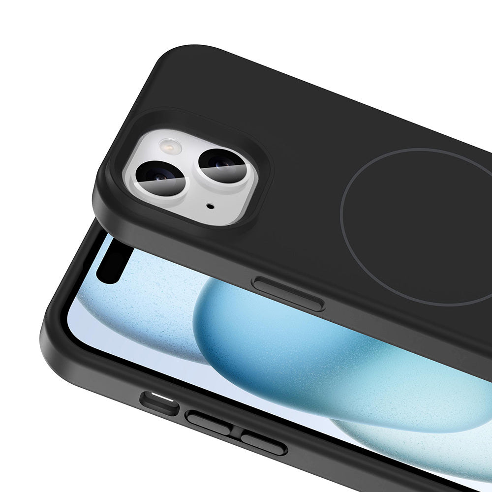 Apple iPhone 14 Kılıf M-safe Şarj Özellikli Sıvı Teknolojili Silinebilir Sert Zore Kivi Kapak Pembe