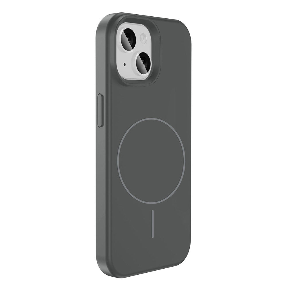 Apple iPhone 14 Kılıf M-safe Şarj Özellikli Sıvı Teknolojili Silinebilir Sert Zore Kivi Kapak Siyah