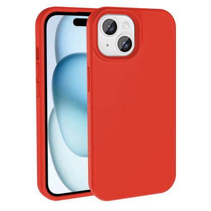 Apple iPhone 14 Kılıf M-safe Şarj Özellikli Sıvı Teknolojili Silinebilir Sert Zore Kivi Kapak Kırmızı