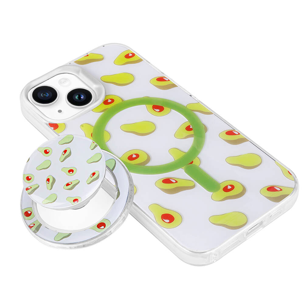 Apple iPhone 14 Kılıf M-safe Şarj Özellikli Tak-Çıkar Pop Soketli Zore Tiktok Kapak Turuncu