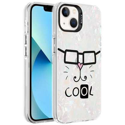 Apple iPhone 14 Kılıf Mermer Desenli Zore Marbello Kapak Beyaz