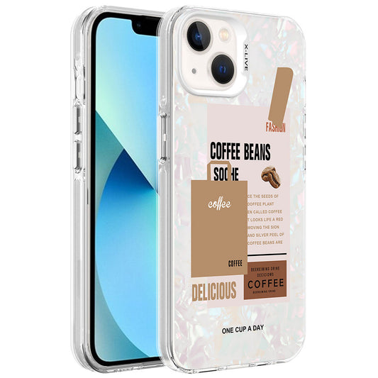 Apple iPhone 14 Kılıf Mermer Desenli Zore Marbello Kapak Pembe