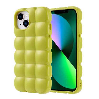 Apple iPhone 14 Kılıf Parlak Esnek Silikon Zore Dom Dom Kapak Yeşil