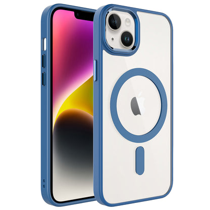Apple iPhone 14 Kılıf Wireless Şarj Özellikli Zore Krom M-safe Silikon Kapak