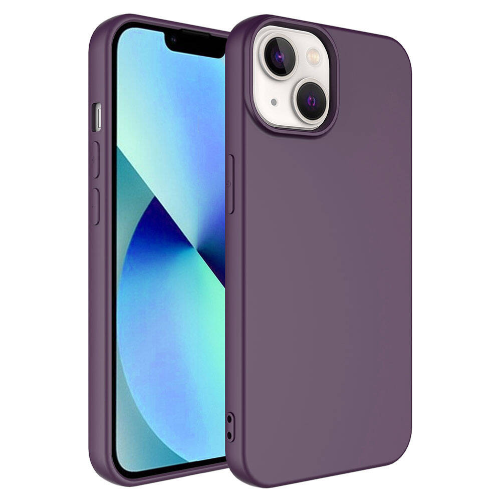 Apple iPhone 14 Kılıf Zore Kamera Korumalı Mara Lansman Kapak Derin Mor