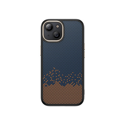 Apple iPhone 14 Plus Kılıf M-safe Şarj Özellikli Karbon Fiber Görünümlü Zore Antina Kapak Mavi