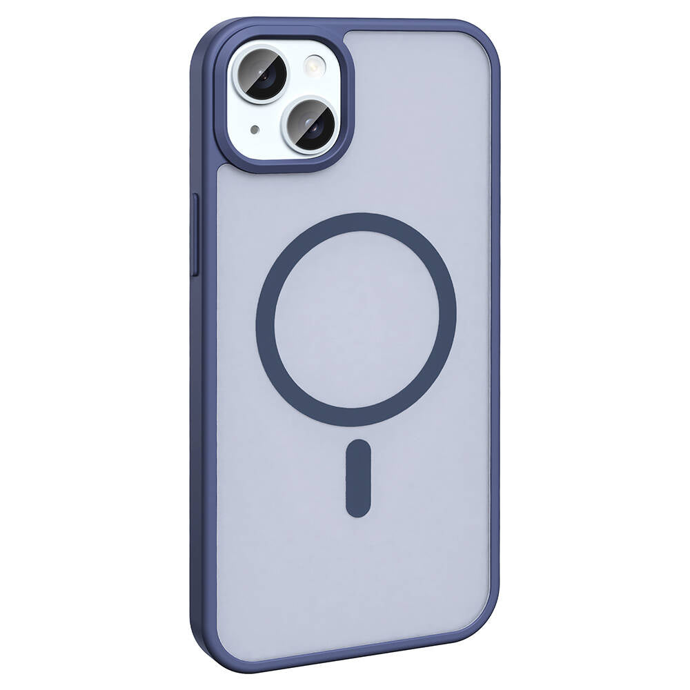 Apple iPhone 14 Plus Kılıf M-safe Şarj Özellikli Mat Arka Yüzey Zore Sio Kapak Gri