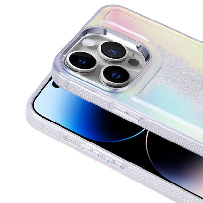 Apple iPhone 14 Pro Kılıf Airbagli Renkli Arka Yüzey Boncuk Tasarımlı Zore Kumul Kapak Şeffaf