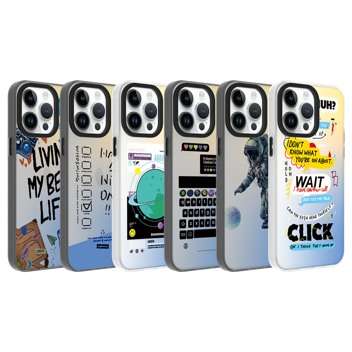 Apple iPhone 14 Pro Kılıf Desenli Zore Dragon Sert Kapak Astronot