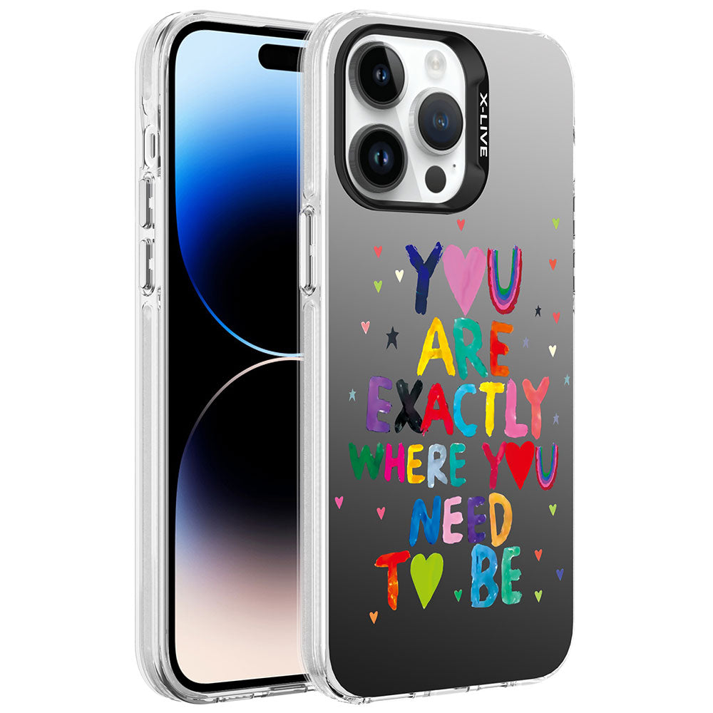 Apple iPhone 14 Pro Kılıf Desenli Zore Silver Sert Kapak You