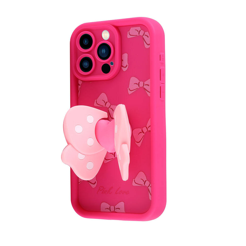 Apple iPhone 14 Pro Kılıf Kamera Korumalı Figür Tasarımlı Zore Kapya Kapak Pembe Koyu