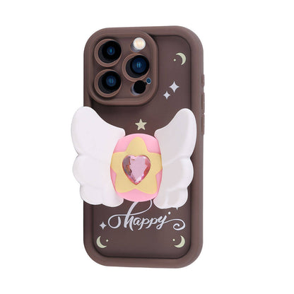 Apple iPhone 14 Pro Kılıf Kamera Korumalı Figür Tasarımlı Zore Kapya Kapak Pembe Açık