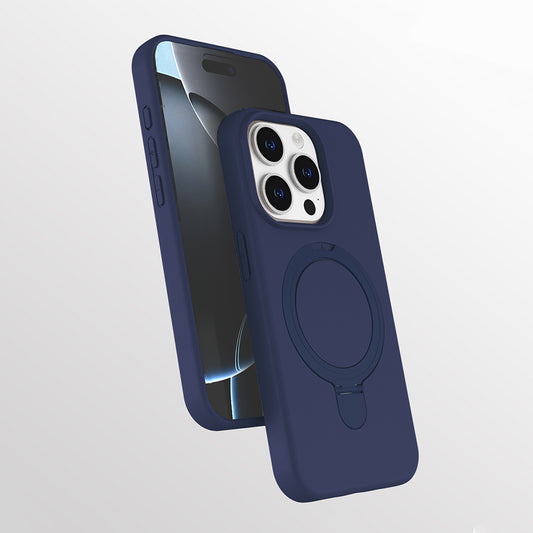 Apple iPhone 14 Pro Kılıf M-safe Şarj Özellikli Standlı Zore Samara Kapak Titanyum-Gri