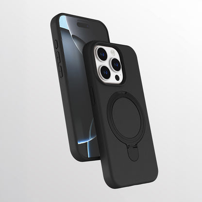 Apple iPhone 14 Pro Kılıf M-safe Şarj Özellikli Standlı Zore Samara Kapak Siyah