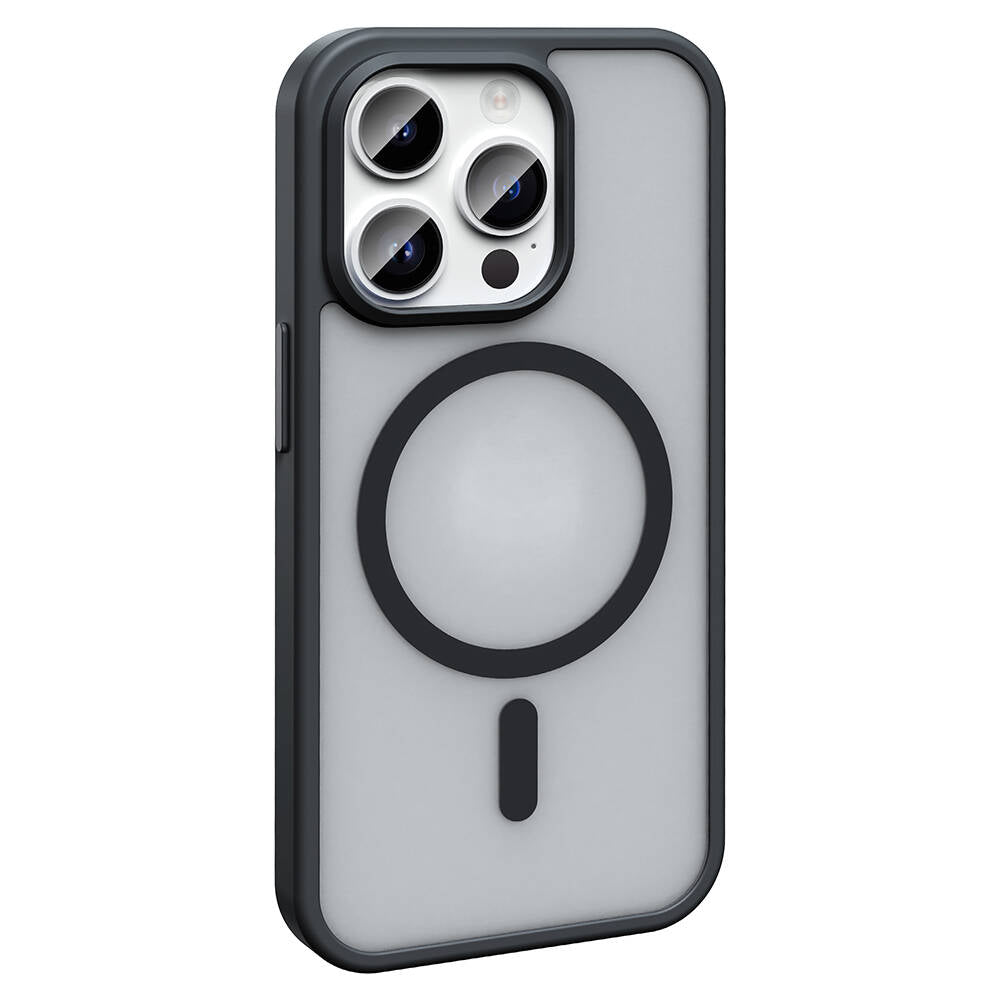 Apple iPhone 14 Pro Kılıf M-safe Şarj Özellikli Mat Arka Yüzey Zore Sio Kapak Gri