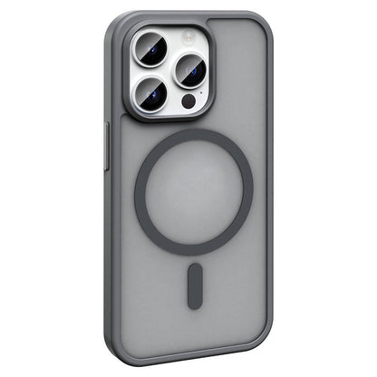 Apple iPhone 14 Pro Kılıf M-safe Şarj Özellikli Mat Arka Yüzey Zore Sio Kapak Koyu Mor