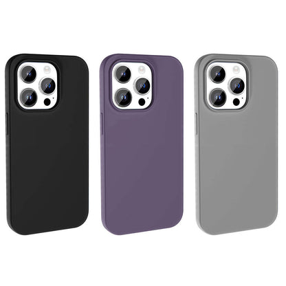 Apple iPhone 14 Pro Kılıf M-safe Şarj Özellikli Sıvı Teknolojili Silinebilir Sert Zore Kivi Kapak Koyu Gri