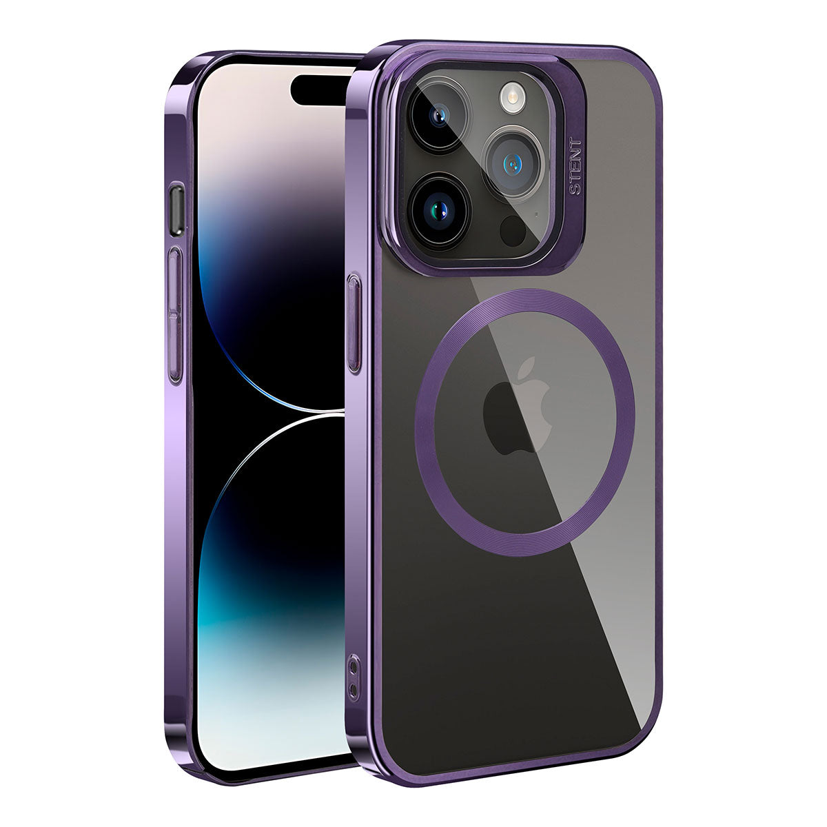 Apple iPhone 14 Pro Kılıf M-safe Şarj Özellikli Standlı Zore Klon Kapak Siyah