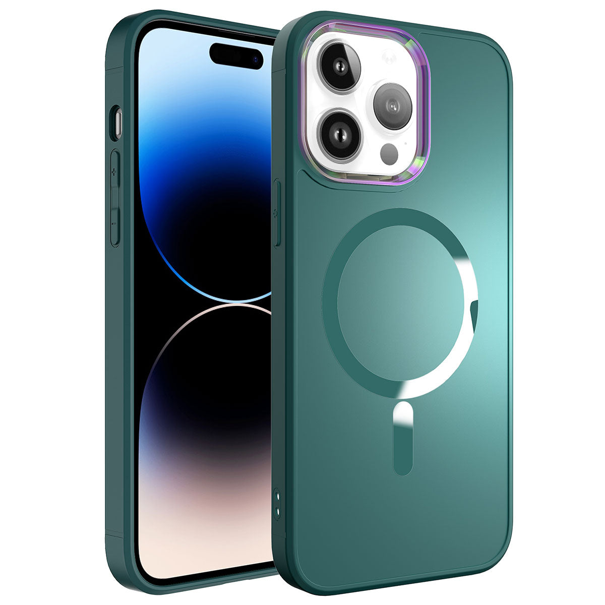 Apple iPhone 14 Pro Kılıf M-safe Wireless Şarj Özellikli Zore Stil Kapak Derin Mor