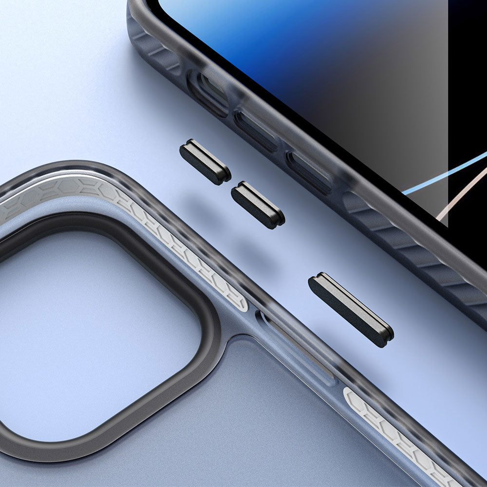 Apple iPhone 14 Pro Kılıf Mat Arka Yüzey Wireless Şarj Özellikli Zore Locik Kapak Siyah