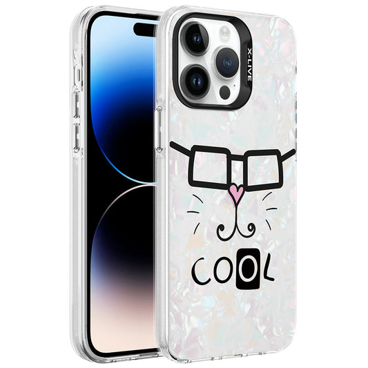 Apple iPhone 14 Pro Kılıf Mermer Desenli Zore Marbello Kapak Beyaz