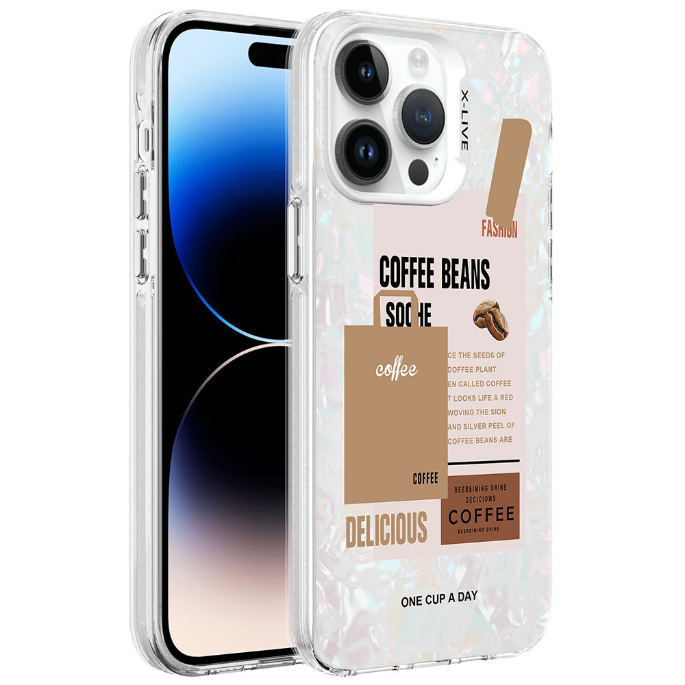 Apple iPhone 14 Pro Kılıf Mermer Desenli Zore Marbello Kapak Kahverengi