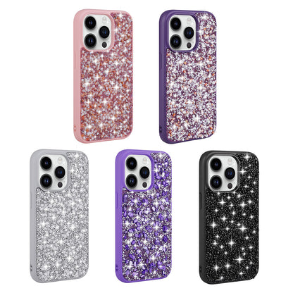 Apple iPhone 14 Pro Kılıf Parlak Taşlı Tasarım Zore Linea Kapak Pembe