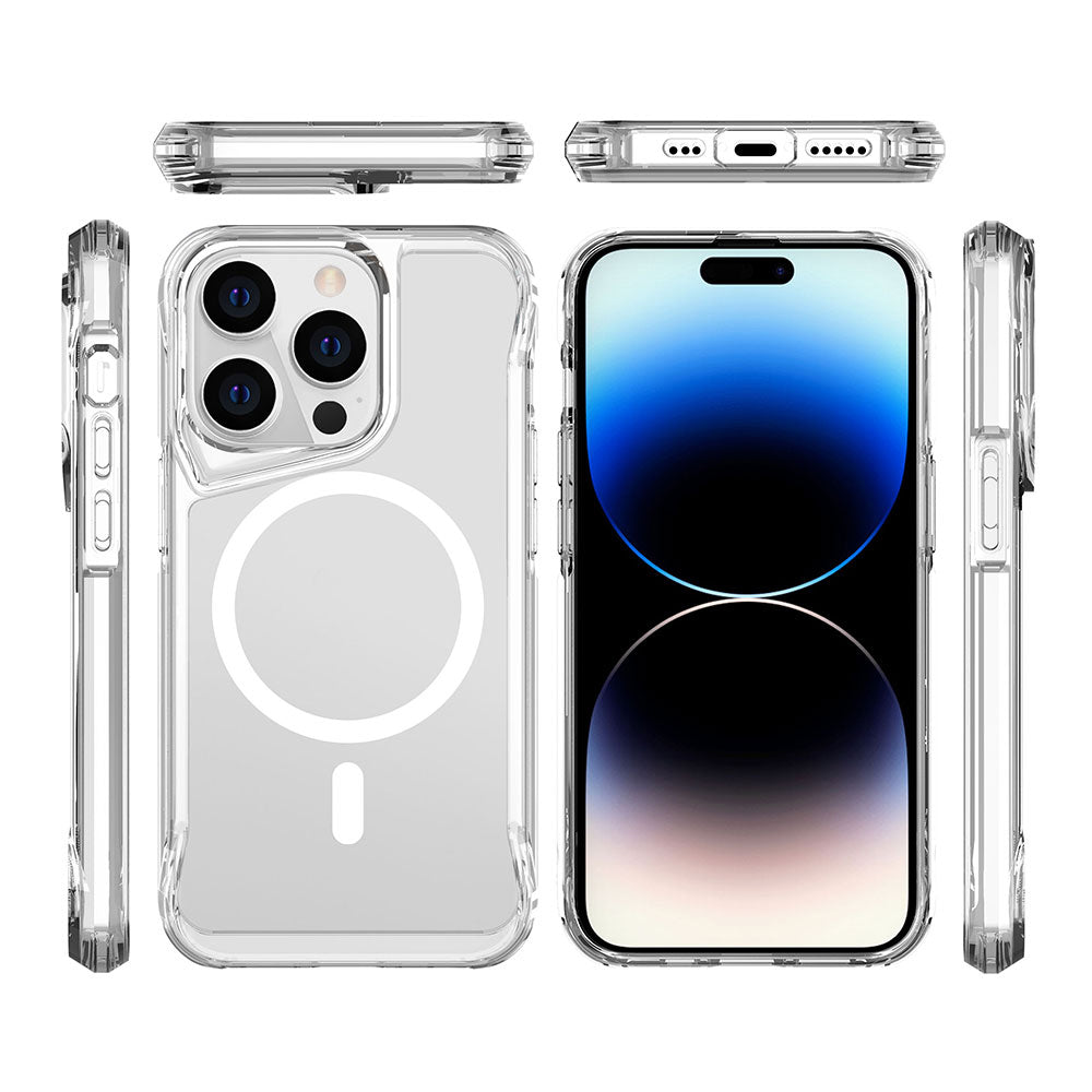 Apple iPhone 14 Pro Kılıf Zore M-safe Şarj Özellikli T-Max M-safe Kapak Renksiz