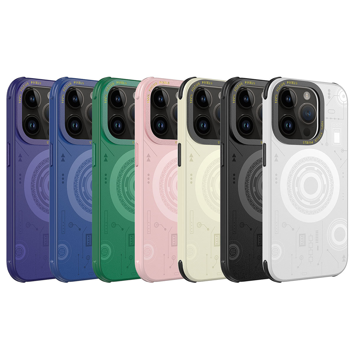 Apple iPhone 14 Pro Kılıf Zore Wireless Şarj Özellikli Desenli Hot Kapak Lacivert