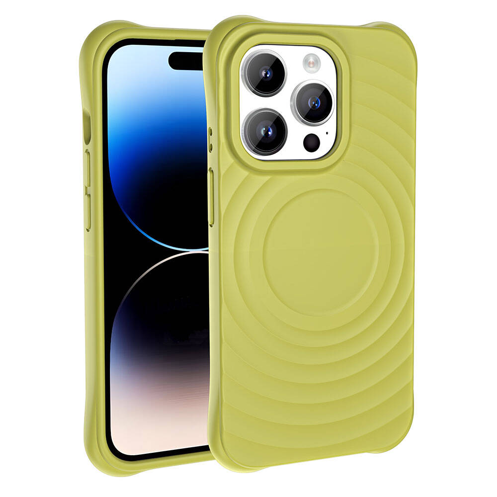 Apple iPhone 14 Pro M-safe Şarj Özellikli Airbagli Mat Görünümlü Zore Hepi Kapak Mavi Açık