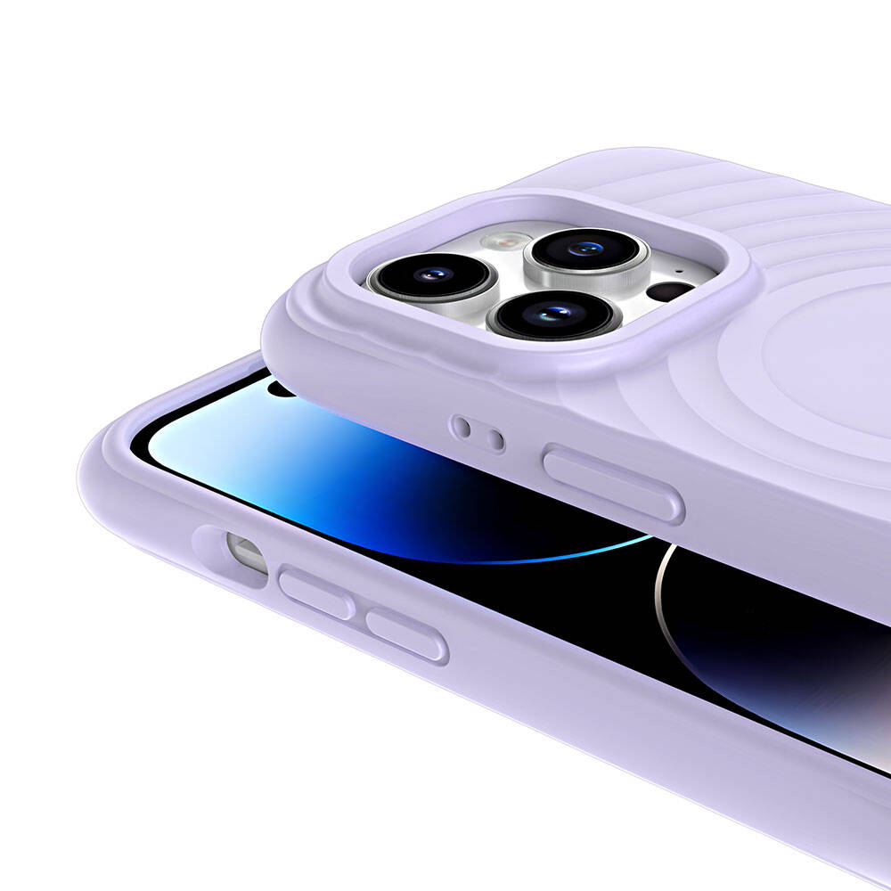 Apple iPhone 14 Pro M-safe Şarj Özellikli Airbagli Mat Görünümlü Zore Hepi Kapak Lila