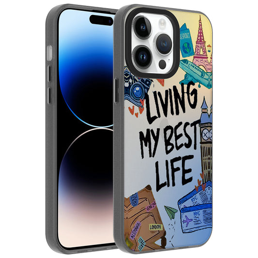 Apple iPhone 14 Pro Max Kılıf Desenli Zore Dragon Sert Kapak Seyahat