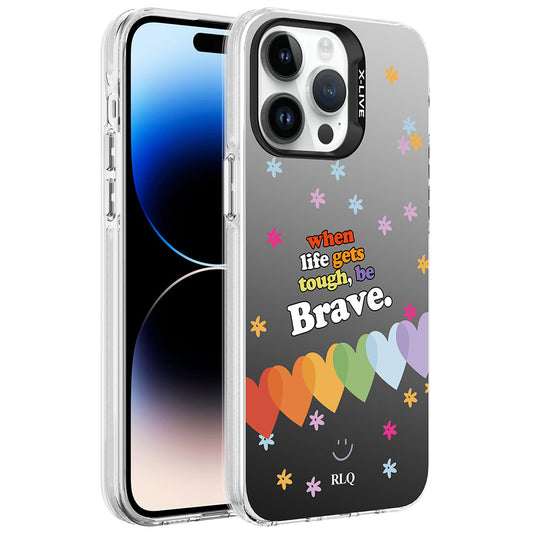 Apple iPhone 14 Pro Max Kılıf Desenli Zore Silver Sert Kapak Kalp