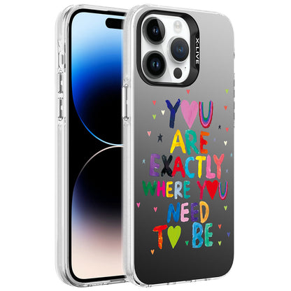 Apple iPhone 14 Pro Max Kılıf Desenli Zore Silver Sert Kapak You