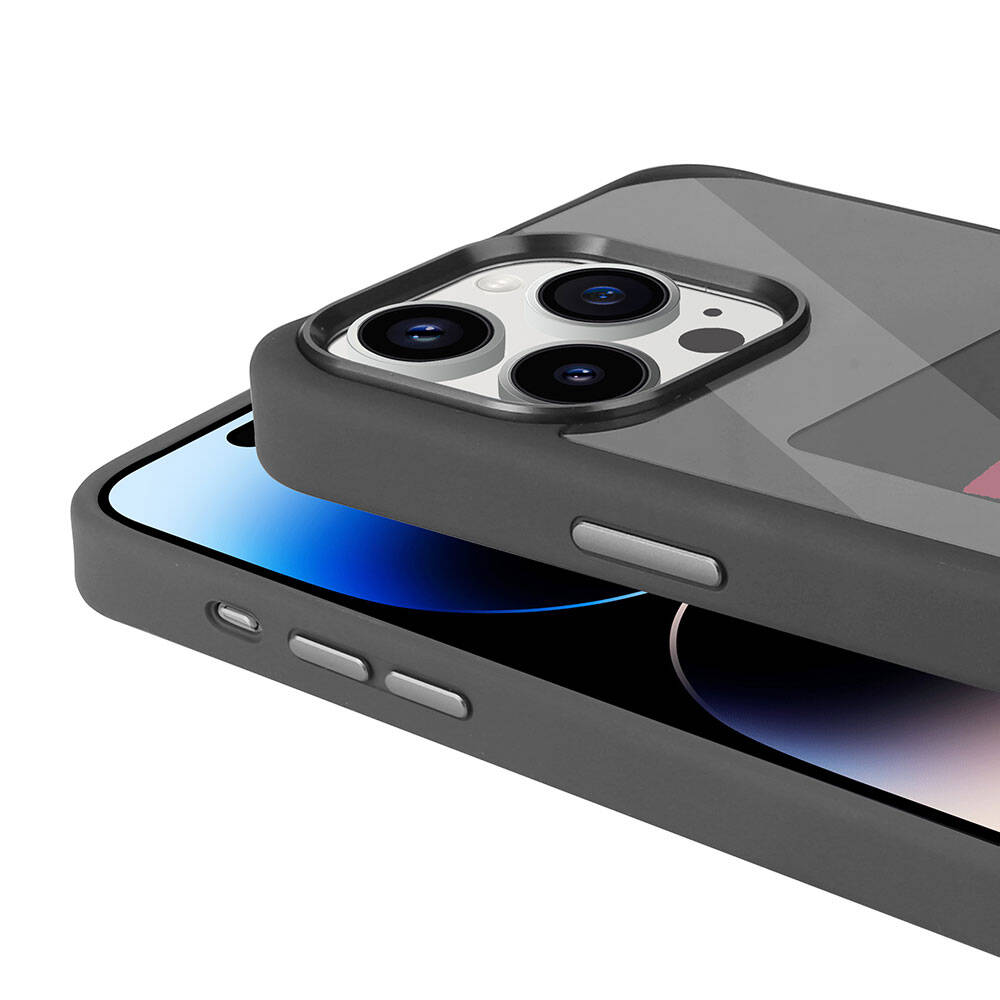 Apple iPhone 14 Pro Max Kılıf Ekranı Yansıtan Zore Akıllı NFC Kapak Siyah