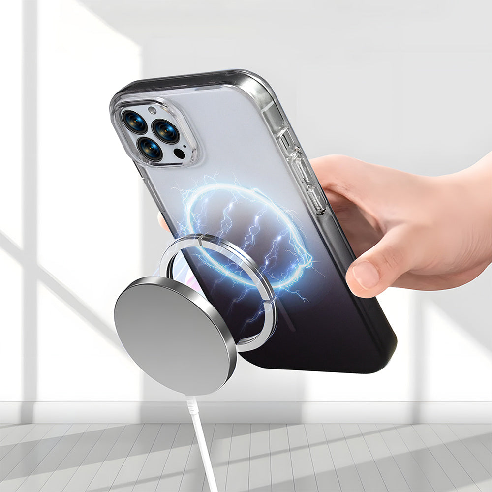 Apple iPhone 14 Pro Max Kılıf M-Safe Şarj Özellikli Zore Septik Silikon Kapak Pembe