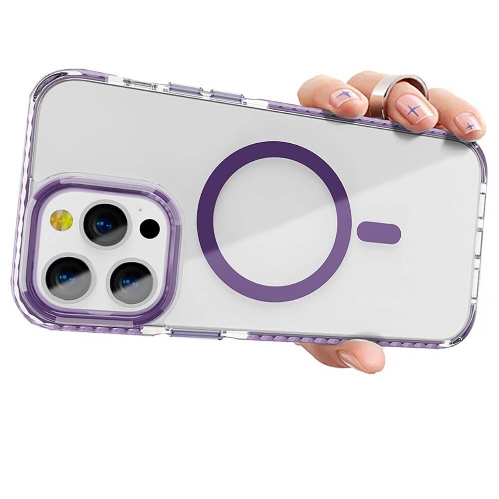 Apple iPhone 14 Pro Max Kılıf M-safe Şarj Özellikli Airbagli Takılabilir Askı Aparatlı Zore Nana Kapak Siyah