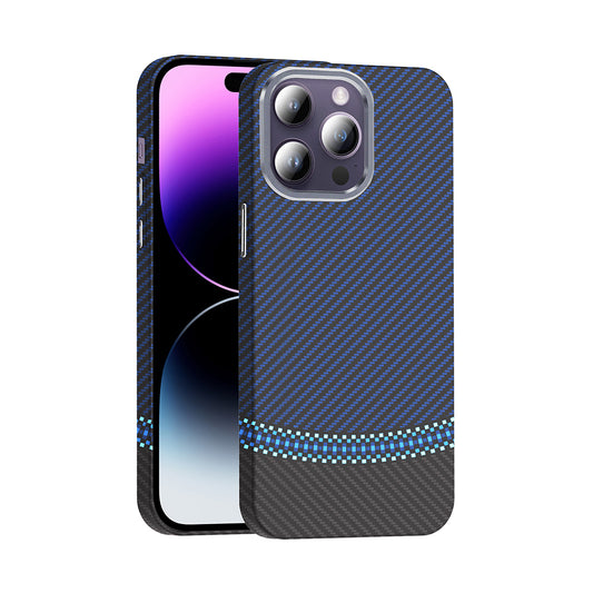 Apple iPhone 14 Pro Max Kılıf M-safe Şarj Özellikli Karbon Fiber Görünümlü Zore Gros Kapak Gri-Siyah