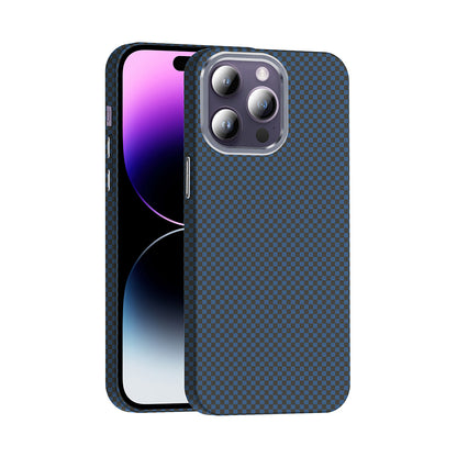 Apple iPhone 14 Pro Max Kılıf M-safe Şarj Özellikli Karbon Fiber Görünümlü Zore Gros Kapak Lacivert