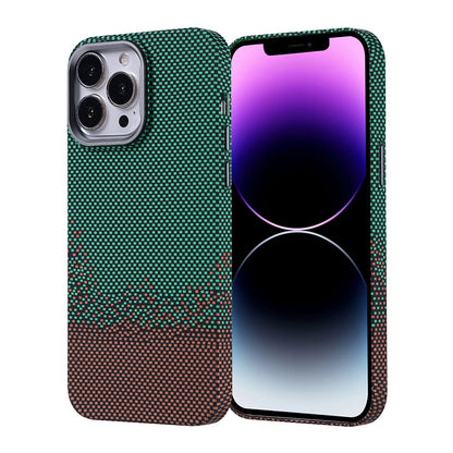 Apple iPhone 14 Pro Max Kılıf M-safe Şarj Özellikli Karbon Fiber Görünümlü Zore Nekst Kapak Yeşil