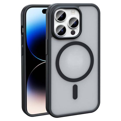 Apple iPhone 14 Pro Max Kılıf M-safe Şarj Özellikli Mat Arka Yüzey Zore Sio Kapak Derin Mor