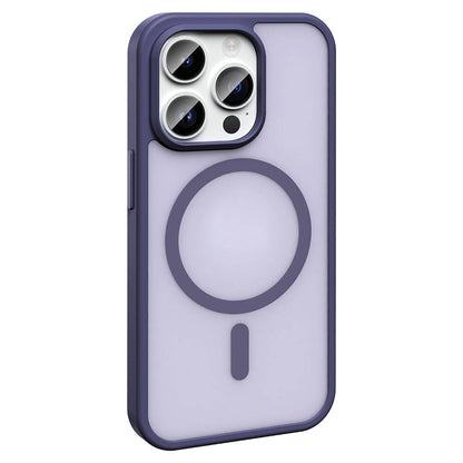 Apple iPhone 14 Pro Max Kılıf M-safe Şarj Özellikli Mat Arka Yüzey Zore Sio Kapak Derin Mor