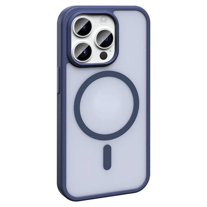 Apple iPhone 14 Pro Max Kılıf M-safe Şarj Özellikli Mat Arka Yüzey Zore Sio Kapak Koyu Mor