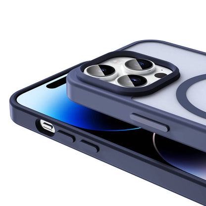 Apple iPhone 14 Pro Max Kılıf M-safe Şarj Özellikli Mat Arka Yüzey Zore Sio Kapak Derin Mor