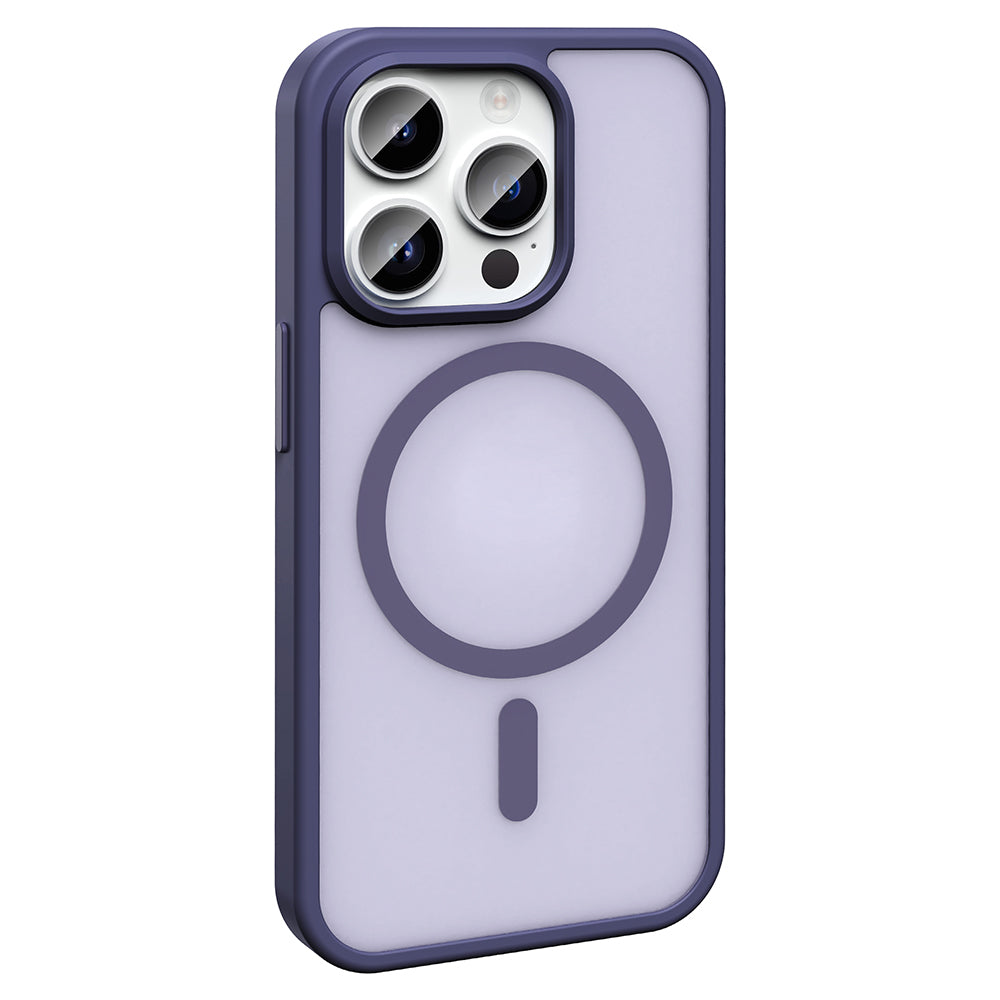 Apple iPhone 14 Pro Max Kılıf M-safe Şarj Özellikli Mat Arka Yüzey Zore Sio Kapak Lacivert