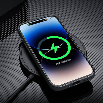 Apple iPhone 14 Pro Max Kılıf M-safe Şarj Özellikli PU Deri Zore Adora Kapak Koyu Gri